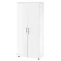 Meuble haut Axiome - L.80 x H.180 cm - 2 portes hautes - Corps Blanc - Portes Blanc