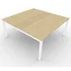 Table de réunion plateau carré - gamme ARCHE - L.140 x P.140 x H.72 cm - plateau Chêne - pieds Blanc