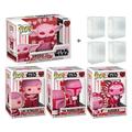 Funko Pop! Star Wars Valentines Pink Grogu Luke Mandalorian Ahsoka - Set of 4 w/ Protectors