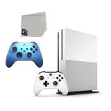 Microsoft Xbox One S White 1TB Gaming Console with Aqua Shift Controller Included BOLT AXTION Bundle Used