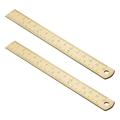 Frcolor 2Pcs Household Brass Rulers Vintage Bookmark Rulers Multi-function Straight Rulers