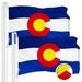 G128 2 Pack: Colorado CO State Flag | 2x3 Ft | ToughWeave Series Embroidered 300D Polyester | Embroidered Design Indoor/Outdoor Brass Grommets