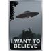 I Want To Believe Wall Poster 22.375 x 34 Framed