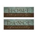 Gango Home Decor Classic Blue and Brown Home is Where Our Story Begins Set; 2-18 x 6 Unframed Mounted Prints