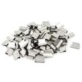 Unique Bargains 80Pcs 13x8x3.5mm Metal Paper Fast Clam Staple Stapler Dispenser Clips w Boxes School Supplier