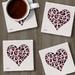 CounterArt Leopard Heart 4 Pack Single Image Absorbent Stone Tumbled Tile Coasters Stoneware in Black | 1 H x 4 W x 0.25 D in | Wayfair 01-02781