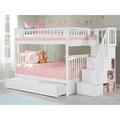 AFI Furnishings Columbia Staircase Bunk Bed Full Over Full w/ Twin Size Trundle In, Steel in White | 68.125 H x 58.375 W x 103 D in | Wayfair