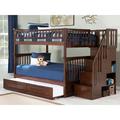 AFI Furnishings Columbia Staircase Bunk Bed Full Over Full w/ Twin Size Trundle In White, Steel in Brown | 68.125 H x 58.375 W x 103 D in | Wayfair