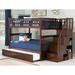 AFI Furnishings Columbia Staircase Bunk Bed Full Over Full w/ Twin Size Trundle In White, Steel in Brown | 68.125 H x 58.375 W x 103 D in | Wayfair