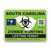 Zombie South Carolina State Hunting Permit Sticker Decal - Self Adhesive Vinyl - Weatherproof - Made in USA - sc undead corporeal revenant zombies hunter