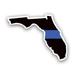 Florida State Shaped The Thin Blue Line Sticker Decal - Self Adhesive Vinyl - Weatherproof - Made in USA - police first responder law enforcement support fl