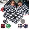 CozyBox (6 Colors) Electric 12V Heated Fleece Car Plaid Blanket With Controller For Timer & Heat Levels Travel Blanket