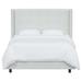 Joss & Main Hanson Upholstered Low Profile Standard Bed Metal in White/Black | 56 H x 61 W x 80 D in | Wayfair 909F94A8B3B64FA99713E033FF9BC81D