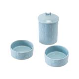 Manor Blue Treat Jar and Bowl for Dogs, Small, Pack of 3