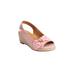 Extra Wide Width Women's The Zanea Espadrille by Comfortview in Pink Embroidery (Size 10 1/2 WW)