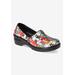 Wide Width Women's Lyndee Slip-Ons by Easy Works by Easy Street® in Multi Dogs Patent (Size 7 1/2 W)