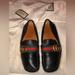 Gucci Shoes | Gucci Black Leather Gg Marmont Web Driver Loafers Size 36.5 | Color: Black | Size: 6.5