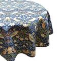 WILLIAM MORRIS Strawberry Thief Navy 132cm Circular Acrylic/Pvc Tablecloth