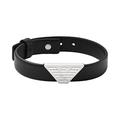 Emporio Armani Men's Black Leather ID Bracelet, EGS2985040