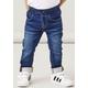 Schlupfjeans NAME IT "NMMRYAN SLIM SWE JEANS 2472-TH NOOS", Jungen, Gr. 98, N-Gr, blau (dunkelblau denim), Denim/Jeans, Obermaterial: 70% Baumwolle, 27% Polyester, 3% Elasthan, unifarben, modisch, regular fit, Jeans, im Jogging Style
