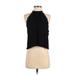 Kendall & Kylie Sleeveless Blouse: Black Print Tops - Women's Size X-Small