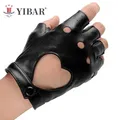 Gants demi-doigt en cuir PU mitaines rondes sans doigts mitaines punk hip-hop isoto des ongles