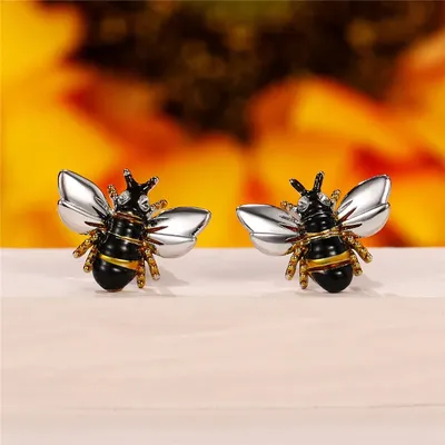 Huitan – boucles d'oreilles en forme de plume d'abeille de papillon de chat Piercing fantaisie