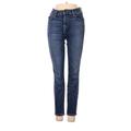 J Brand Jeans - Super Low Rise Skinny Leg Denim: Blue Bottoms - Women's Size 24 - Dark Wash