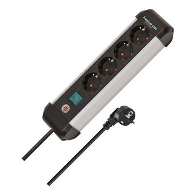 Brennenstuhl 4-fach-Steckdosenleiste »Premium-Alu-Line« schwarz, 9x33x7.5 cm