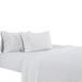 Matt 4 Piece California King Bed Sheet Set, Organic Cotton, Stripes, White