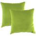 Jordan Manufacturing Sunbrella 16 x 16 Canvas Macaw Green Solid Square Outdoor Throw Pillow (2 Pack)