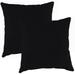 Jordan Manufacturing Sunbrella 16 x 16 Canvas Black Solid Square Outdoor Throw Pillow (2 Pack)