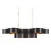 Currey & Company Grand Lotus Black Oval Chandelier - 13.25"h x 50.5"w x 23.5"d