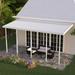 Four Seasons OLS TWV Series 24 ft wide x 10 ft deep Aluminum Patio Cover with 10lb Snowload & 5 Posts in White