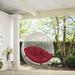 Modway Hide Outdoor Patio Swing Chair Without Stand in White Red