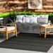 nuLOOM Pinstriped Taliah Indoor/Outdoor Area Rug 5 3 x 7 6 Black