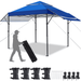 Yaheetech 10x17ft 2-tiered Pop-up Gazebo Canopy with Tilt Angle-adjustable Double Awnings Blue