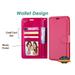 For T-Mobile Revvl 6 5G Luxury Leather Wallet Case with Credit Card Holder Storage Lanyard Kickstand & Magnetic Flip Phone Case Cover by Xpression - Hot Pink