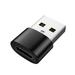 Biplut Type-C OTG Adapter Connector Fast Charging Aluminum Alloy USB to Type-C Converter for Laptop PC Computer (Black)