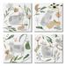 Stupell Industries Happy Cat Botanical Collage Graphic Art Gallery Wrapped Canvas Print Wall Art Set of 4 Design by Melissa Wang