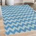 Chevron Decorative Rug Abstract Geometric Horizontal Repeated Zigzag Wavy Angular Stripes Pattern Quality Carpet for Bedroom Dorm and Living Room 6 Sizes Pale Blue by Ambesonne