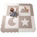 CHILDLIKE BEHAVIOR Beige Baby Play Mat Tiles - 61 x61 Extra Large Non Toxic Foam