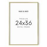 Haus and Hues 24x36 Poster Frame Gold - Set of 1 24x36 Inch Poster Frame 24x36 Large Gold Frame Gold Picture Frames Movie Poster Frame 24x36 Gold Poster Frame 24x36 Frame (Gold Aluminum Frame)