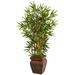 Nearly Natural 3.5 Bamboo Tree in Wooden Decorative Planter