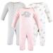 Hudson Baby Infant Girls Cotton Coveralls Pink Gray Elephant 6-9 Months