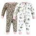 Hudson Baby Infant Girl Cotton Sleep and Play Safari Leopard 0-3 Months