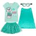 Paw Patrol Everest Toddler Girls Cosplay Costume T-Shirt Tulle Tutu Cape and Mask 4 Piece Outfit Set Toddler to Big Kid