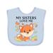 Inktastic My Sisters Love Me- little fox Boys or Girls Baby Bib