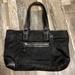 Coach Bags | Coach Signature Black Nylon Leather Tote Handbag | Color: Black | Size: Medium See Description