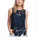 Anthropologie Tops | Nwot Anthropologie Postmark | Blue/Black Koria Embroidered Lace Sleeveless Top | Color: Black/Blue | Size: S